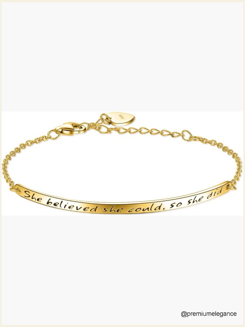 Sterling Silver Engraved Inspirational Adjustable Bracelet